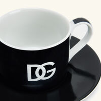 dolce gabbana casa dg logo tea cup saucer black set of 2