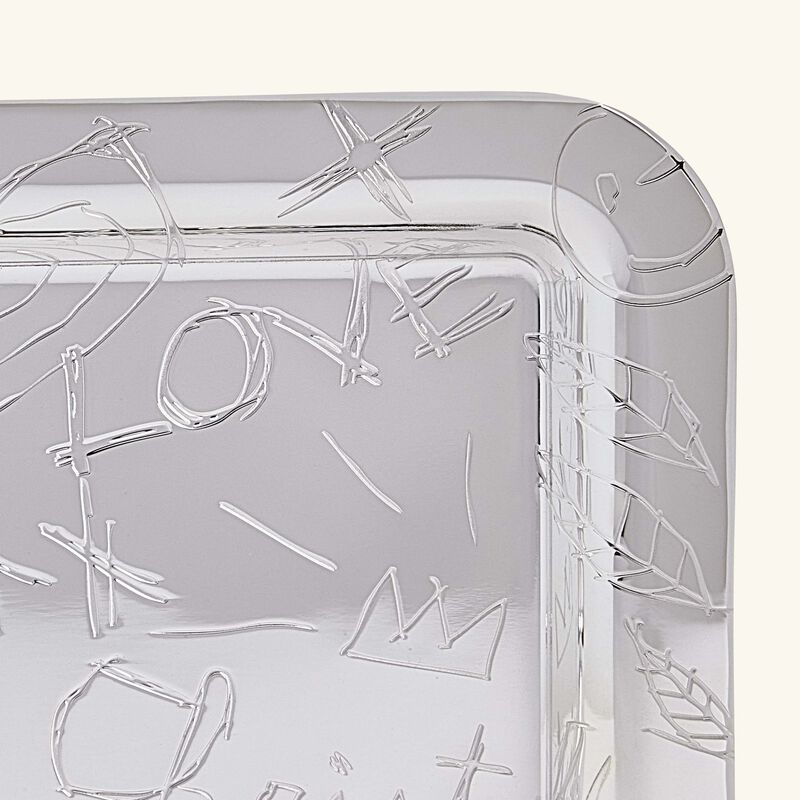 christofle graffiti serving tray rectangular small silver plated