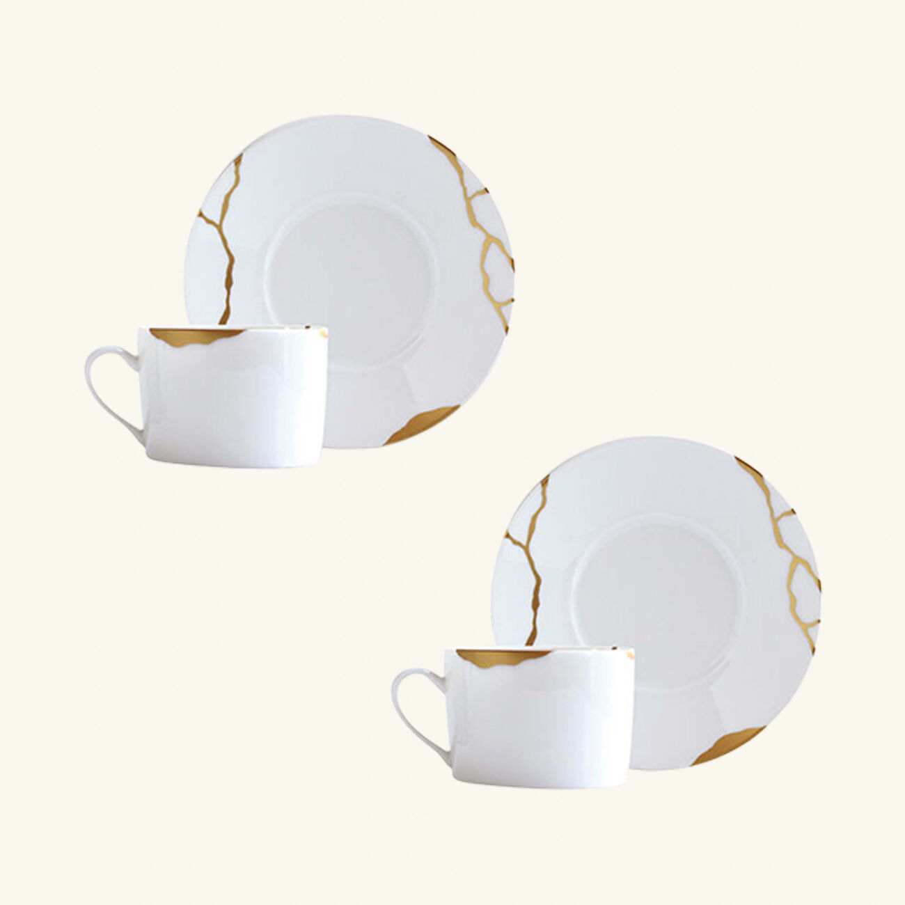 Sarkis Tean Cups And Saucers - Set Of 2 bernardaud sarkis tean cups and saucers set of 2