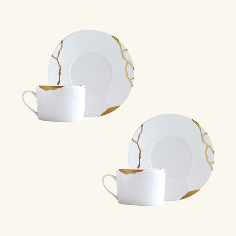 Sarkis Tean Cups And Saucers - Set Of 2 bernardaud sarkis tean cups and saucers set of 2