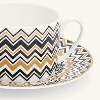 missoni home zig zag gold tea cup saucer gold set of 6