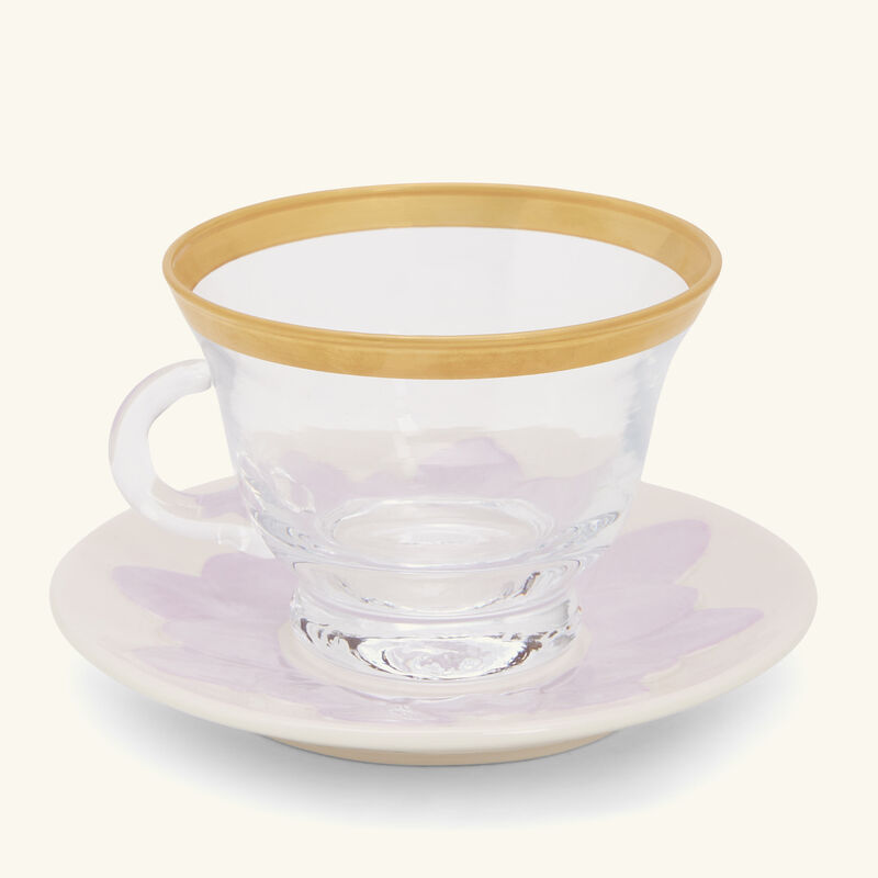 villari peacock lilac   gold cappuccino cup   saucer