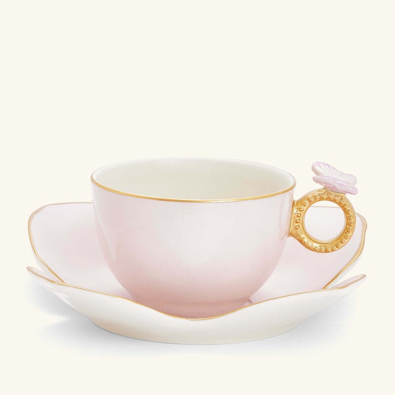 Butterfly Tea Cup & Saucer Pastel Pink villari butterfly tea cup saucer pastel pink