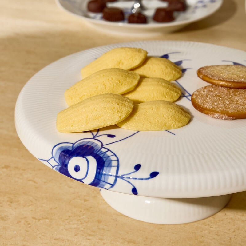 royal copenhagen blue fluted mega cake stand white