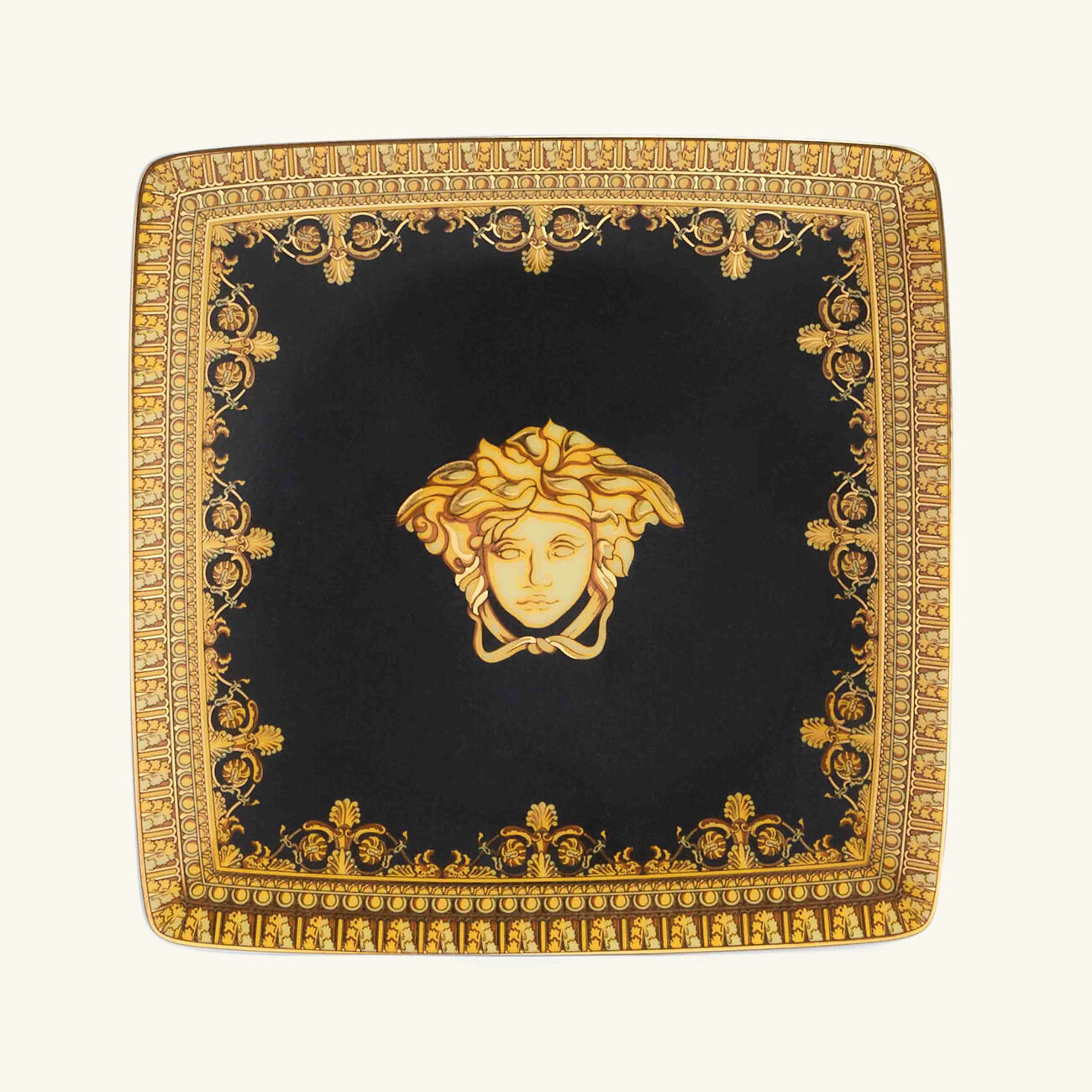 versace i love baroque trinket tray square black 11cm