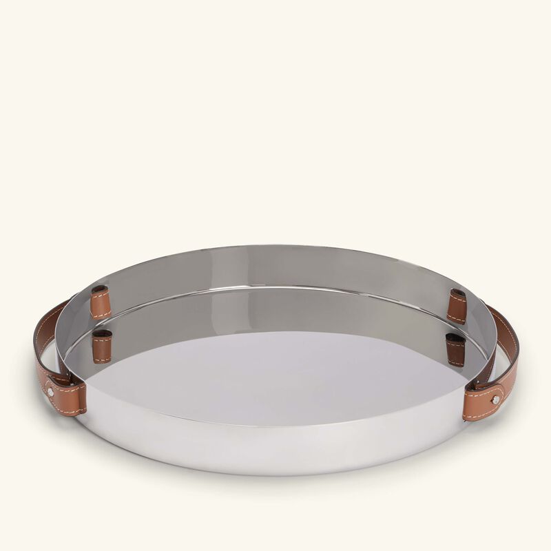 ralph lauren home wyatt serving tray round medium silver