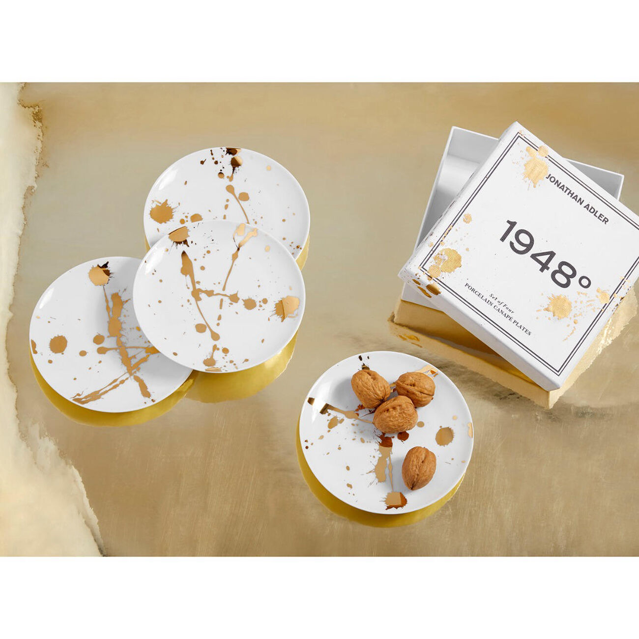 jonathan adler 1948 serving plate round white 16cm set of 4