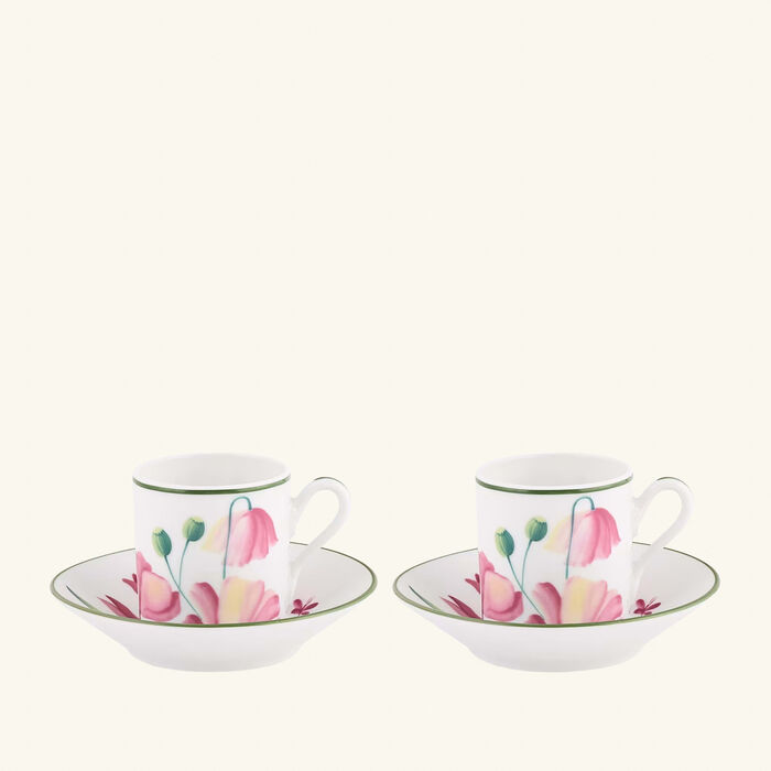 ginori 1744 florenza malva impero coffee cup pink set of 2