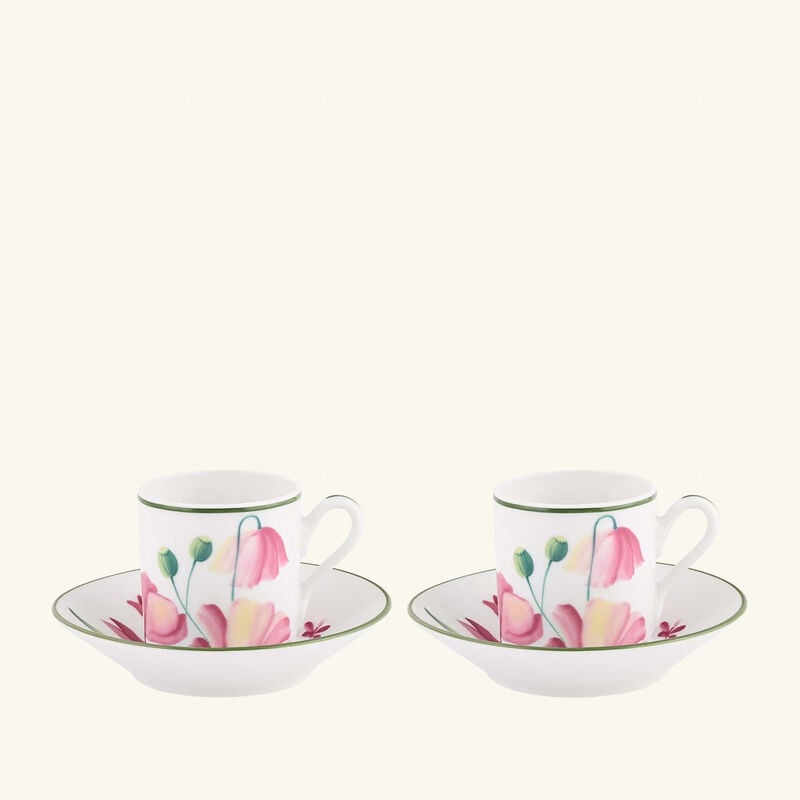 ginori 1744 florenza malva impero coffee cup pink set of 2