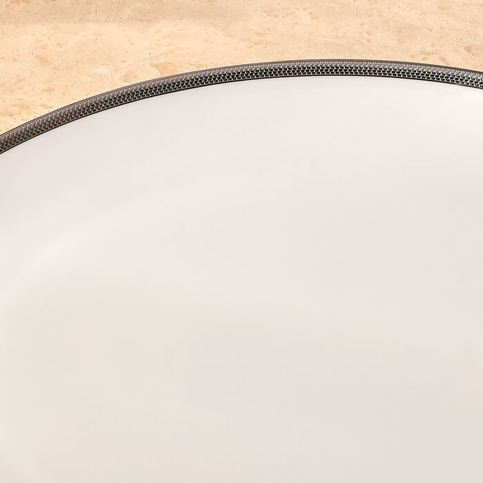 Maille Platine Serving Platter Oval White 38cm bernardaud maille platine serving platter oval white 38cm