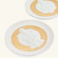 طقم الأطباق التزيينية لاكشمي وغانيشا باللون الذهبي لادرو طقم الأطباق التزيينية لاكشمي وغانيشا باللون الذهبي