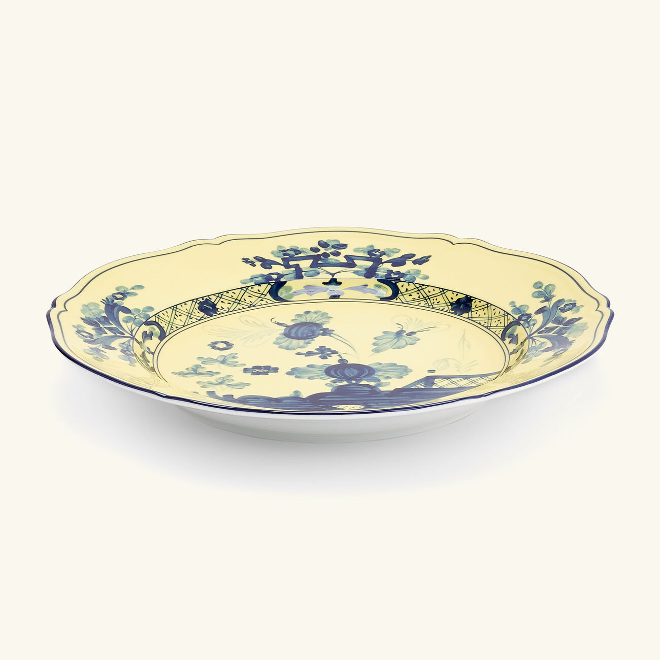ginori 1735 oriente italiano citrino serving platter round yellow 31cm