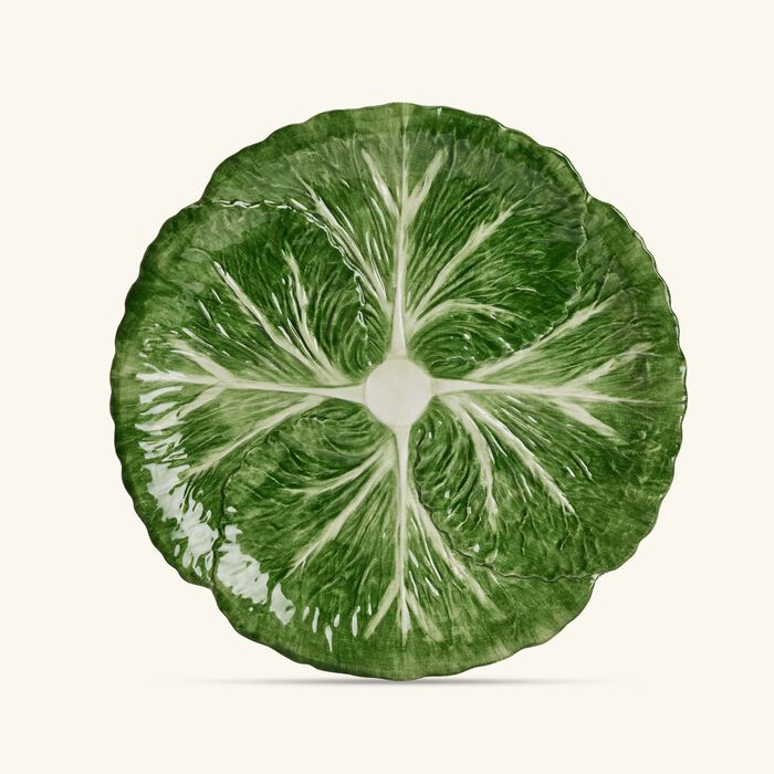 les ottomans radicchio dinner plate round green 30cm