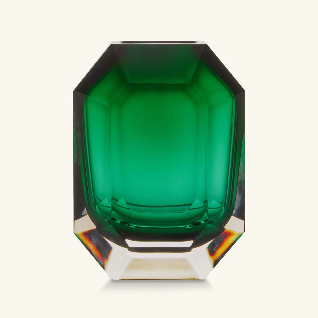Octogone Vase Medium Green baccarat octogone vase medium green