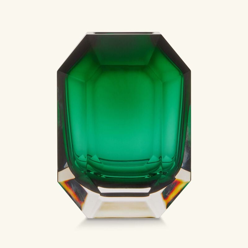 Octogone Vase Medium Green baccarat octogone vase medium green
