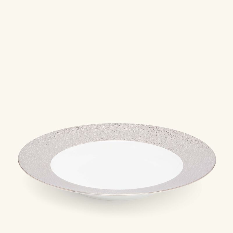 bernardaud ecume rim soup plate silver