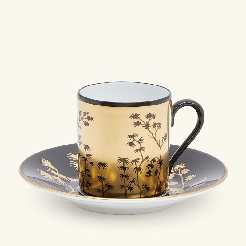 فنجان القهوة كيوتو مع صحنه باللون الأسود large