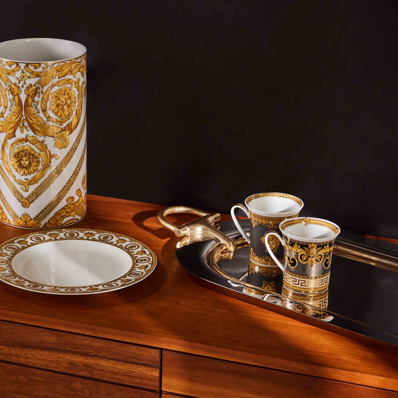 versace medusa rhapsody vase medium white