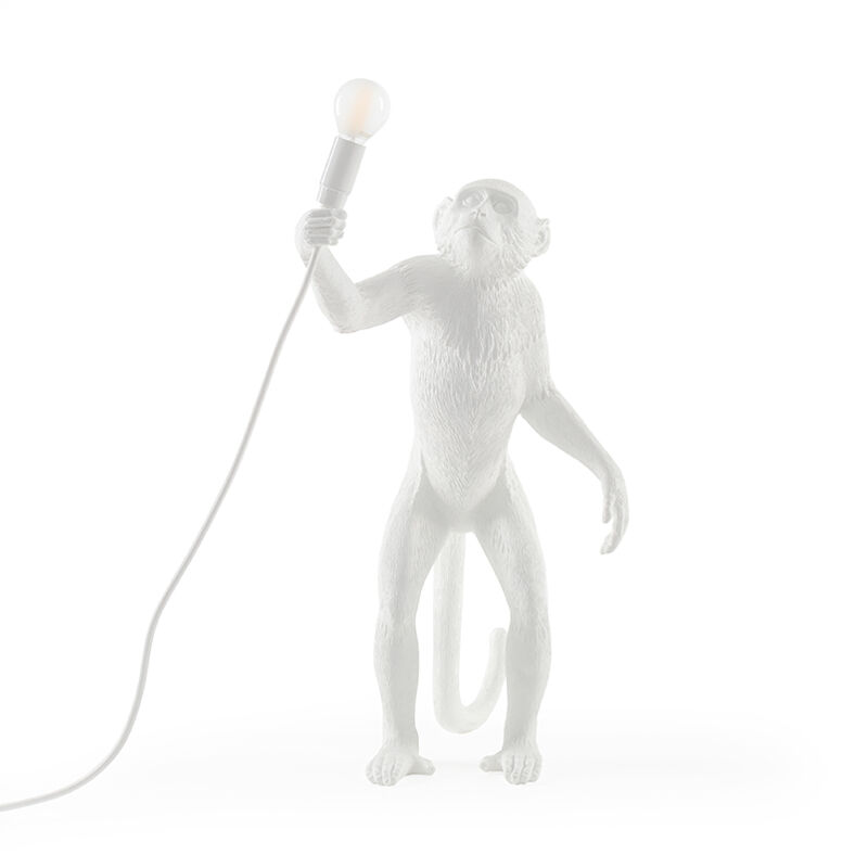 Monkey Lamp Standing White, large